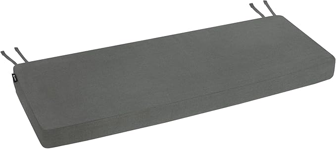 Favoyard Outdoor Bench Cushion 42 x 16 Inch Rainproof Patio Furniture Cushions 3-Year Color Fastness Garden Settee Porch Pads with Ties, Dark Gray