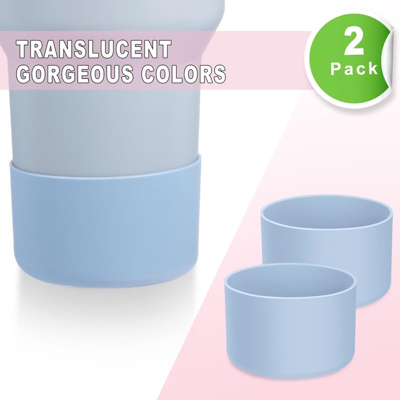 2-Pack Silicone Boot for 40 30 20 OZ Stanley Cup Accessories, Anti-Slip Thick Protective Sleeve Cover for Stanley 20OZ 30OZ Tumbler Ice-Flow 16OZ Bottle, Boots for Yeti Cups Protector Bottom Bumper