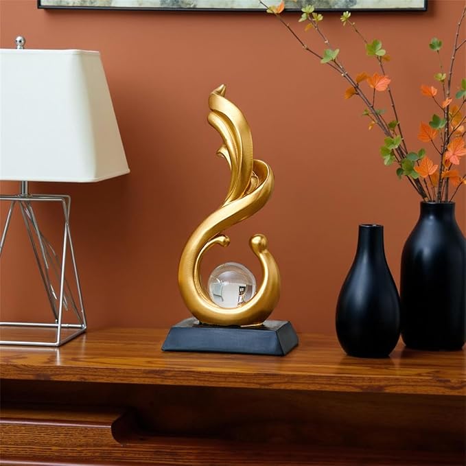 AWNR Abstract Art Deco Decor Statues for Home,Shelves,Table,Living Room, Dining Room,Modern Sculpture Decoraciones of Homes for Sale (Gold A)