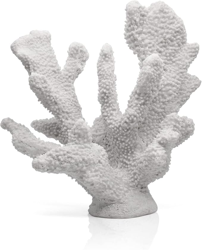 White Resin Coral Decorations Artificial Coral Statue Home Décor Accents Hawaiian Beach Decorations for Home Nautical Decorations Beach Themed Home Living Room Party Decor