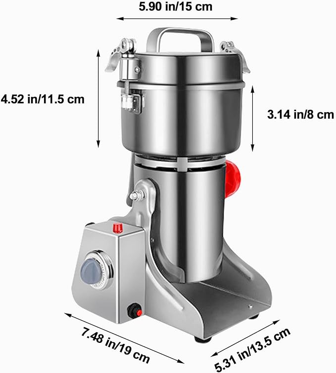 Electric Grain Grinder 800g,Swing Type Grain Mill Grinder 3000W,110V Stainless Steel High-speed Spice Herb Grinder Superfine Machine Dry Cereals Pulverizer Swing Type