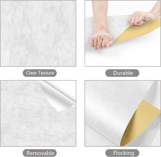 YENHOME 30"X118" Velvet Wallpaper Peel and Stick, Velvet Flocking Contact Paper