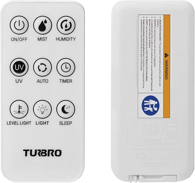TURBRO Commercial Humidifier, WiFi-Enabled, 5.3Gal/20L Ultrasonic Air Vaporizer for Large Rooms up to 2000 Sq Ft, UV-C LED, Top Refill, with 360°Nozzle for Whole House, Greenhouse, Plant
