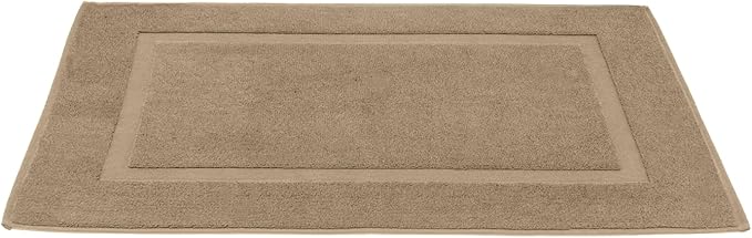 DAN RIVER Classic Bath Mat - Tan, 100% Ring Spun Cotton, Pack of 2, 21x34 inches, 800 GSM, Non-Slip, Absorbent, Quick Drying, Machine Washable Bathroom Floor Mats for Shower, Kitchen & Bath