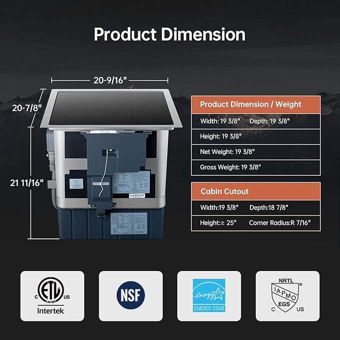 FOTILE 2-in-1 Top Load Dishwasher, 21" Compact Design with HydroJet Technology, Energy Efficient 15-Min Fast Wash with Produce Wash, Stainless Steel Tub, Odor-Free Storage, and Child Lock