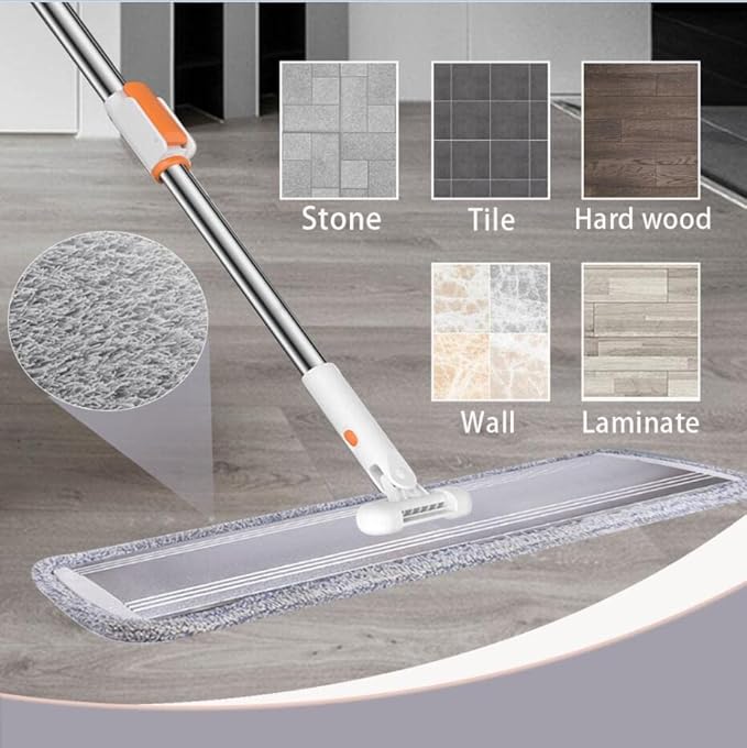 Mop Pads 32 inch Replacement 6 Pack mop Head Replacement Refills Washable Microfiber Pads Commercial Reusable Refill Fit for Most Flat Mop Frame