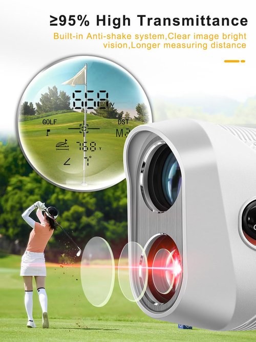 Golf 1200 Yards Laser Rangefinder with Slope and Pin Lock Vibration Mode Continuous Scan 7X Magnification Range Finder with Rechargeable Battery,High-Precision Flag