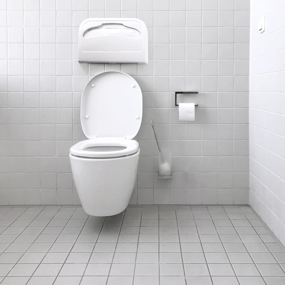 EZbrnd Wall Mount Half-Fold Toilet Seat Cover Dispenser for Commercial/Washroom/Office, Seat Cover Paper Sold Separately, White, 3100-EZ