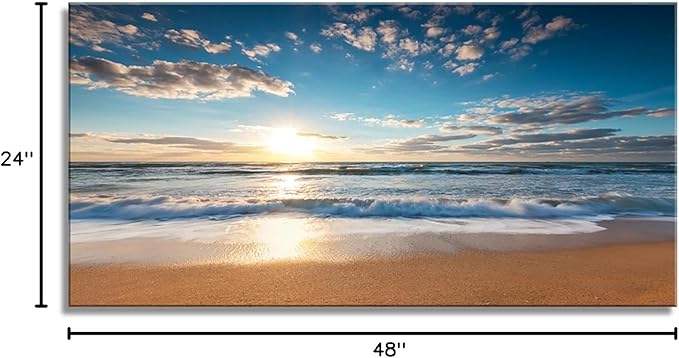 YYYYHPP YP1962 Beach Sunrise Over The Tropical Sea Pictures Print on Canvas Wall Art for Home Decor, Stretched and Framed, Easy to Hang
