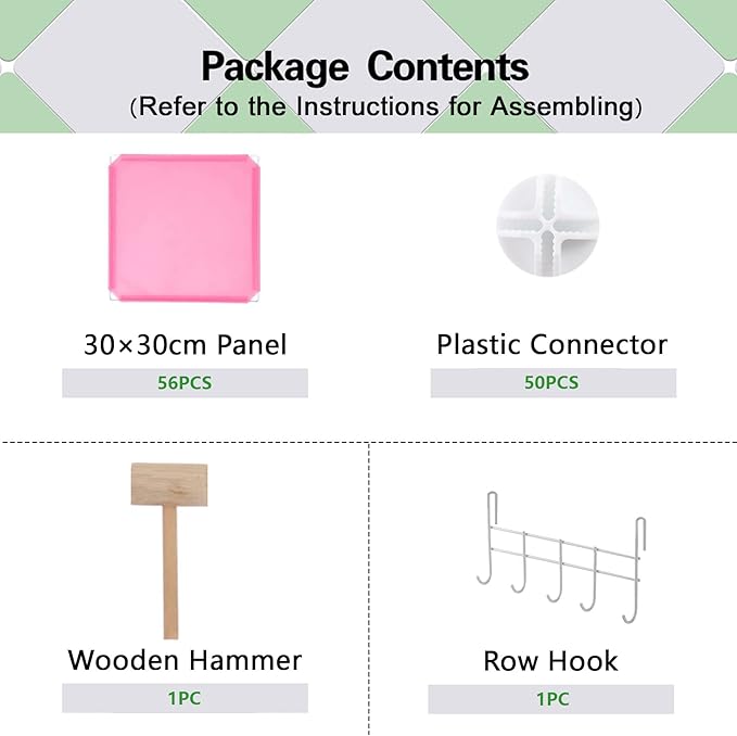 C&AHOME Cube Storage Organizer, 16-Cube Shelves Units, Plastic Storage Cubes, DIY Closet Organizer, Modular Closet Storage Shelves Ideal for Home, Bedroom, 48.4" L × 12.4" W × 48.4" H Pink UPCS16P