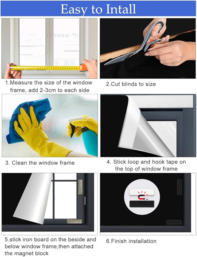 100% Blackout Curtain Window Cover
