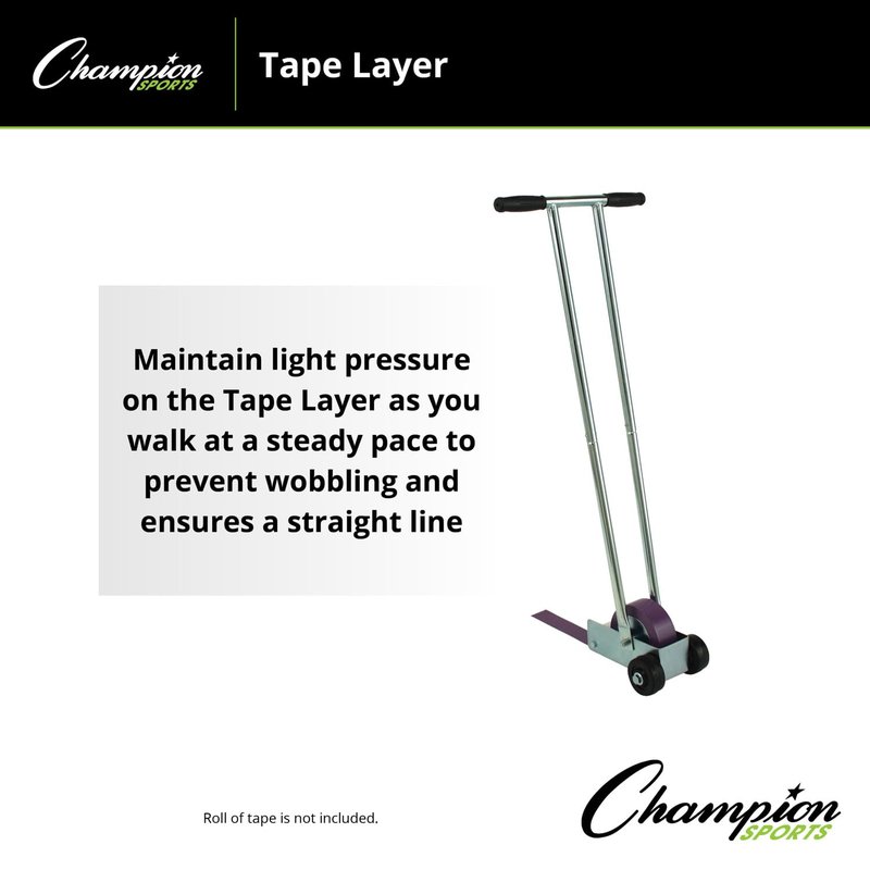 Champion Sports Floor Marking Tape Layer - Uses Single Sided Tape 1" and 2"Wide - Schools, Gyms, Restaurants