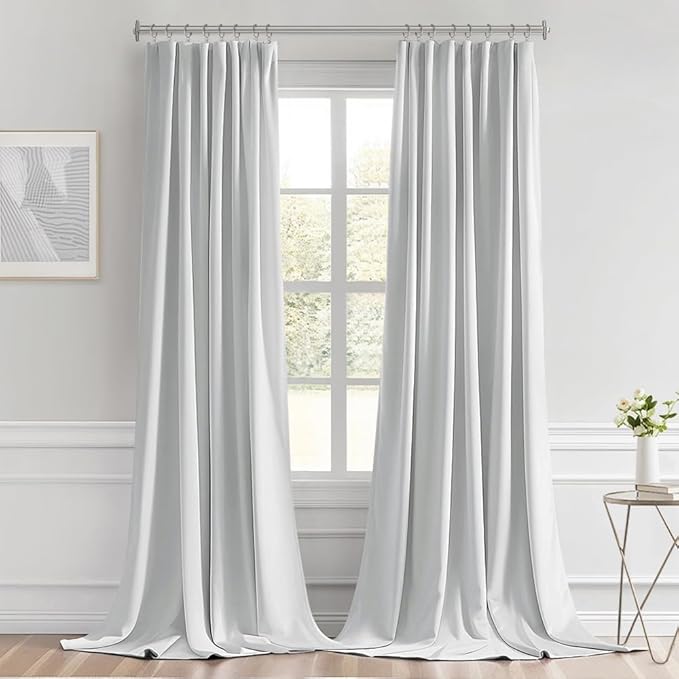 MIULEE Back Tab Light Blocking Curtains 96 Inch Long 2 Panels Set