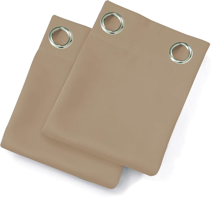 LEMOMO Natural Blackout Curtains/38 x 54 Inch/Set of Two Panels Grommet Living