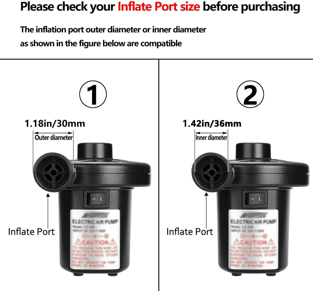 Replacement Nozzles Electric Air Pump 3 Sizes Head Plastic for Partial Bed, Mattress, Inflatable Pool Sofa, Camping Cushions, Toy, Balloons, Yoga Balls