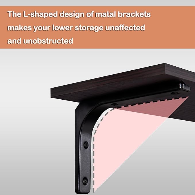 DINZI LVJ Long Wall Shelves, 23.6 Inch Wall Mounted Shelves Set of 2,