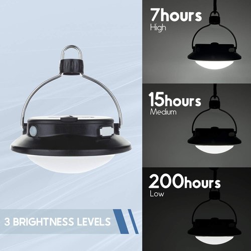 3000LM Rechargeable UFO Camping Lantern - Portable, Waterproof Tent Light with 200h Runtime for Emergencies & Outdoor Use