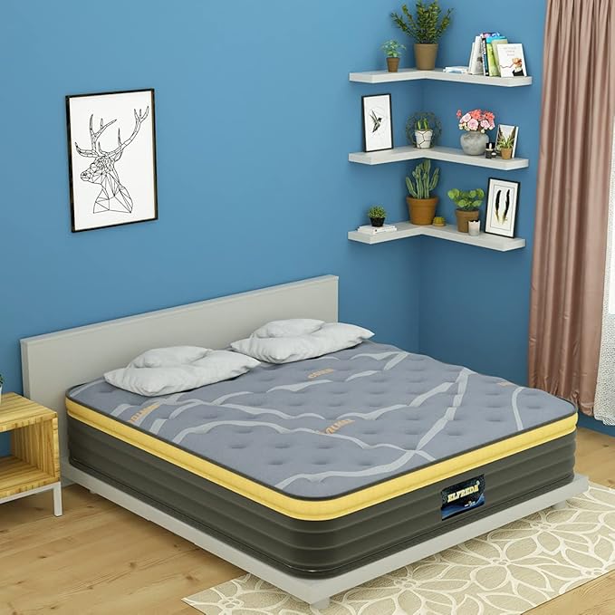 Elfreda RV King Mattress, 12 inch Pillow Top Pocket Spring Hybrid RV Mattress, Memory Foam Innersprings Medium Firm,Supportive Pressure Relief 80''x72 Camper in a Bag