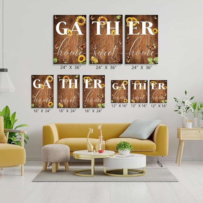 GUBIYU Gather Signs for Home Decor Gather Wall Decor for Dining Room Home Sweet