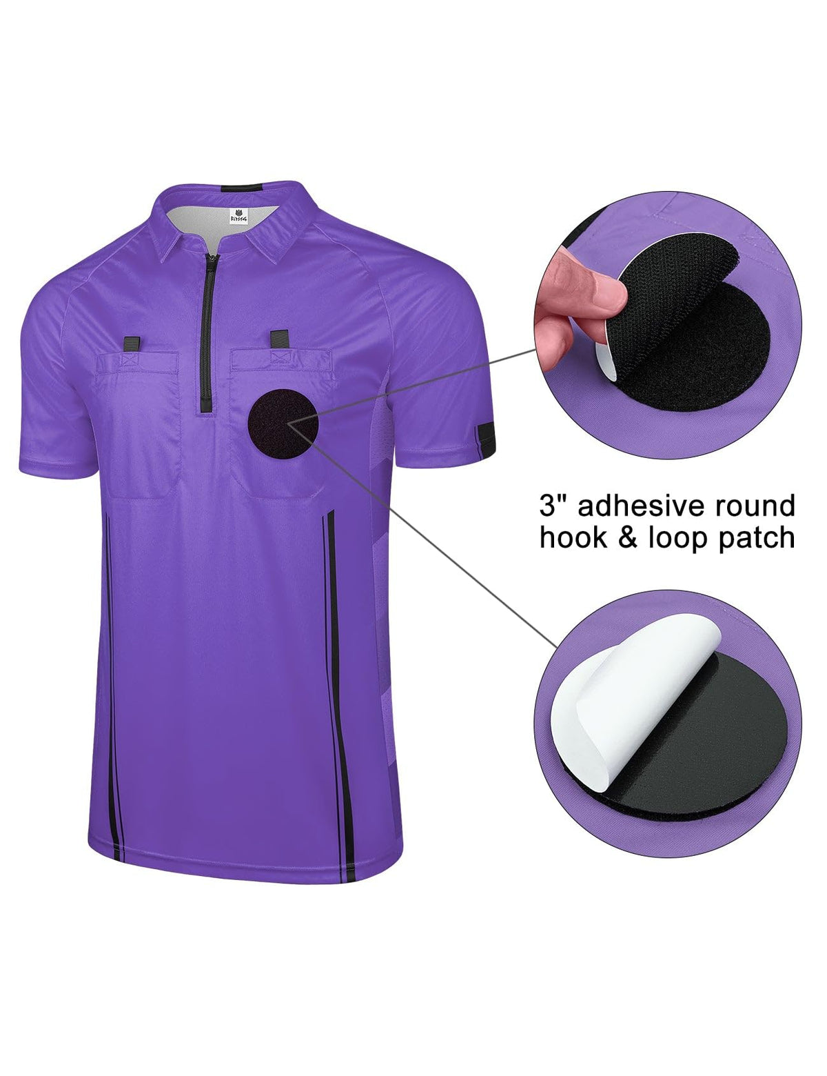 FitsT4 Sports Pro Soccer Referee Jersey Short Sleeve Ref Shirts Purple XX-Large