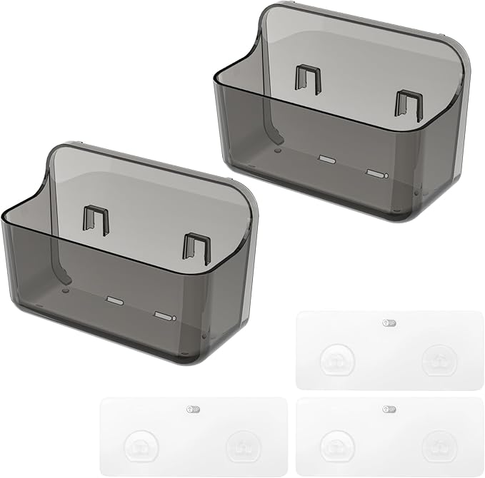 Diesisa 2pc Acrylic Wall Mount Organizer, Adhesive Cabinet Door Organizer