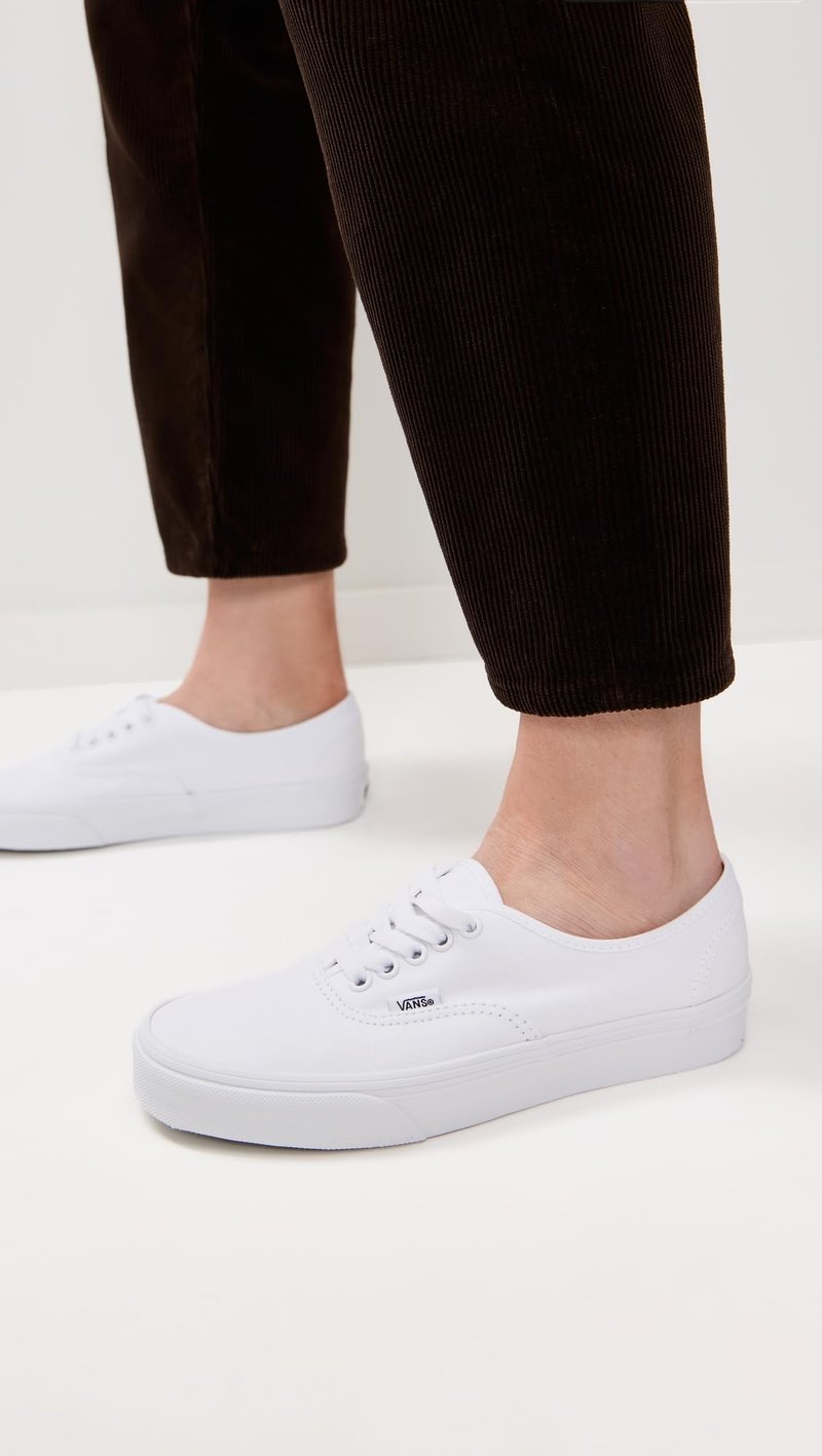 Vans Unisex Authentic Unisex Sneakers, True White, 13 US Women/11.5 US Men