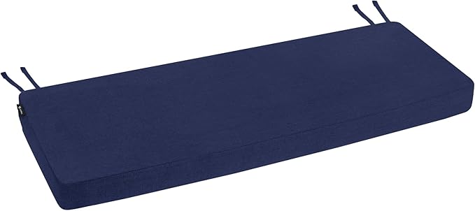 Favoyard Outdoor Bench Cushion 36 x 14 Inch Rainproof Patio Furniture Cushions 3-Year Color Fastness Garden Settee Porch Pads with Ties, Blue