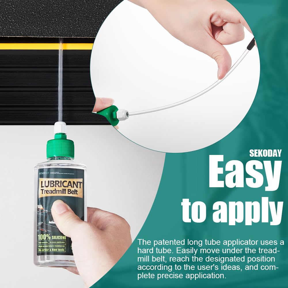 SEKODAY Silicone Treadnmill Belt Lubricants/Lubes | 4.2 Ounce, High Temperature Resistant and Stable Lubricant,with Hard Application Tubes and Precision Screw Caps for Easy Use