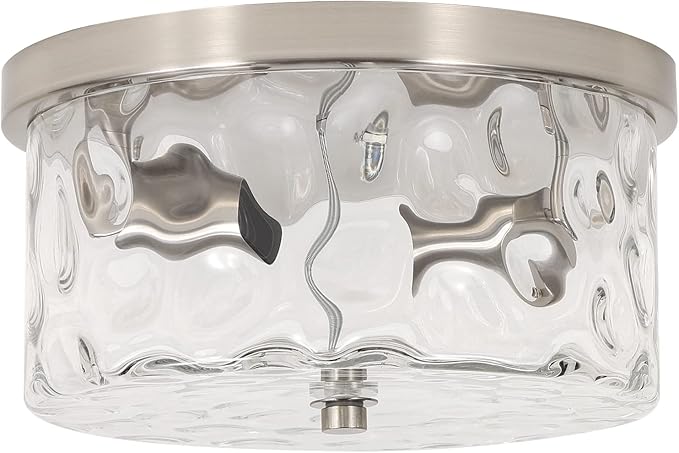 2-Light Flush Mount Ceiling Light Farmhouse Kitchen Island Ceiling Light with Bubble Glass Close to Ceiling Light Fixture for Living Room Bedroom Foyer Hallway