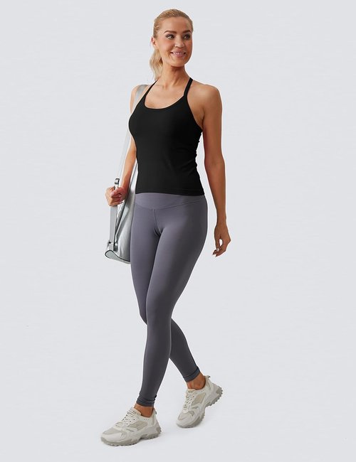 MathCat Workout Tank Tops - Sleeveless Athletic Yoga Shirts with Built-In Bra | Seamless Design