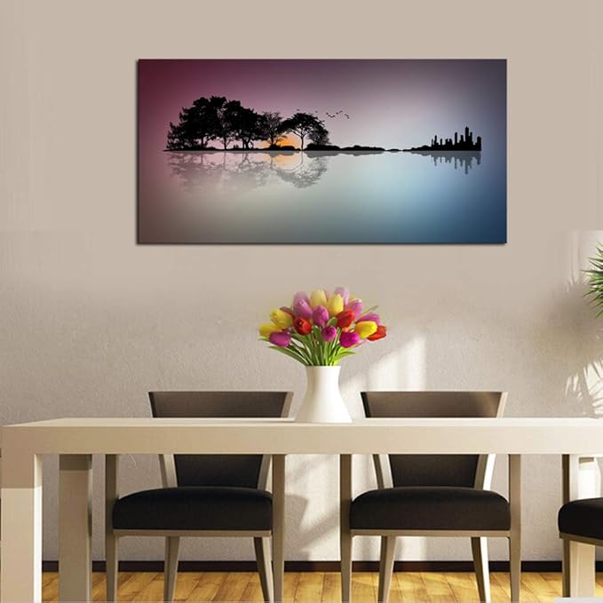 DZL Art A72650 Guitar Wall Art Canvas prints for bedroom living room bathroom Wall Decor kitchen artwork Guitar Island Canvas Prints Man Cave Music Lover Gift