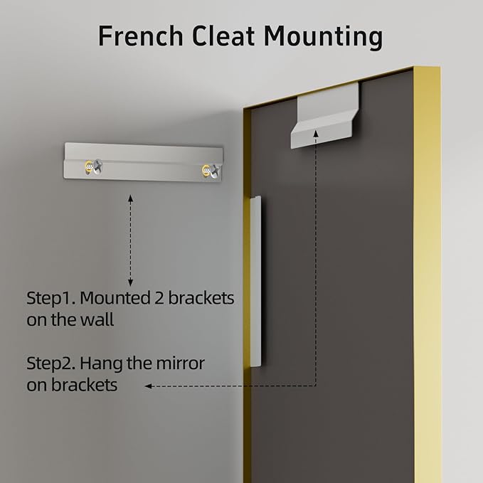 60x30 Inch Gold Bathroom Mirrors for Over Sink, Modern Rectangle Mirror, Large Framed Mirrors, Tempered Glass, Wall Mounted for Bedroom Living Room Horizontal/Vertical