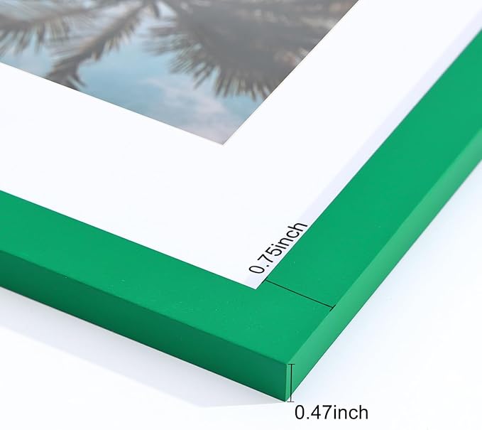 Vittanly 10 Pack Picture Frames Collage Wall Decor, Gallery Wall Frame Set with 2Pcs 8x10, 4Pcs 5x7 and 4Pcs 4x6 Photo Frames, Picture Frame Set for Wall Collage or Tabletop Display, Green