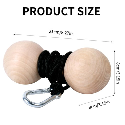 YCHLCHL Wooden Wrist Roller and Forearm Strengthener,Grip Strength Trainer,Arm Blaster Exerciser,Strength Trainer For Fingers and Wrist.(Ball)