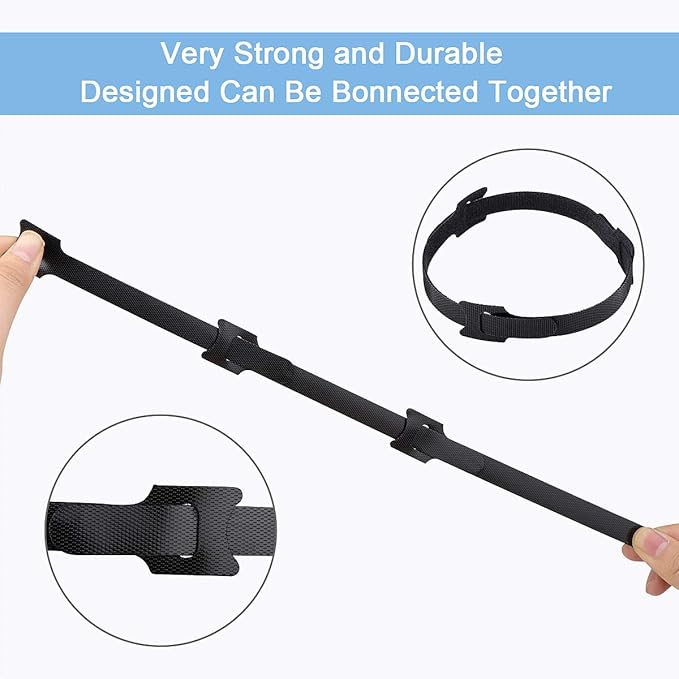 Reusable Cable Ties, 126 PCS 8 Inches Adjustable Cord Straps Wire Organizer Cord Wrap and Hook Loop Cable Management