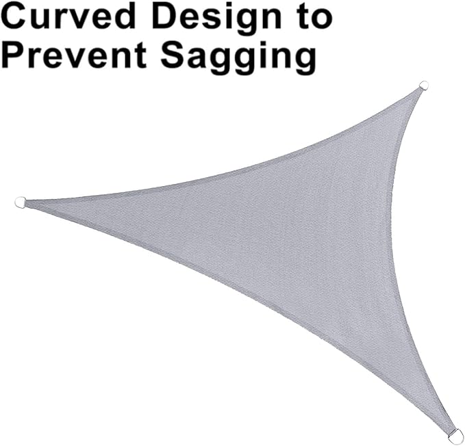 LOVE STORY Custom Size 12'x24'x26.8' Silver Grey Sun Shade Sail Triangle Sunshade Fabric Awning Canopy for Patio Backyard Carport Pergola (Customized)