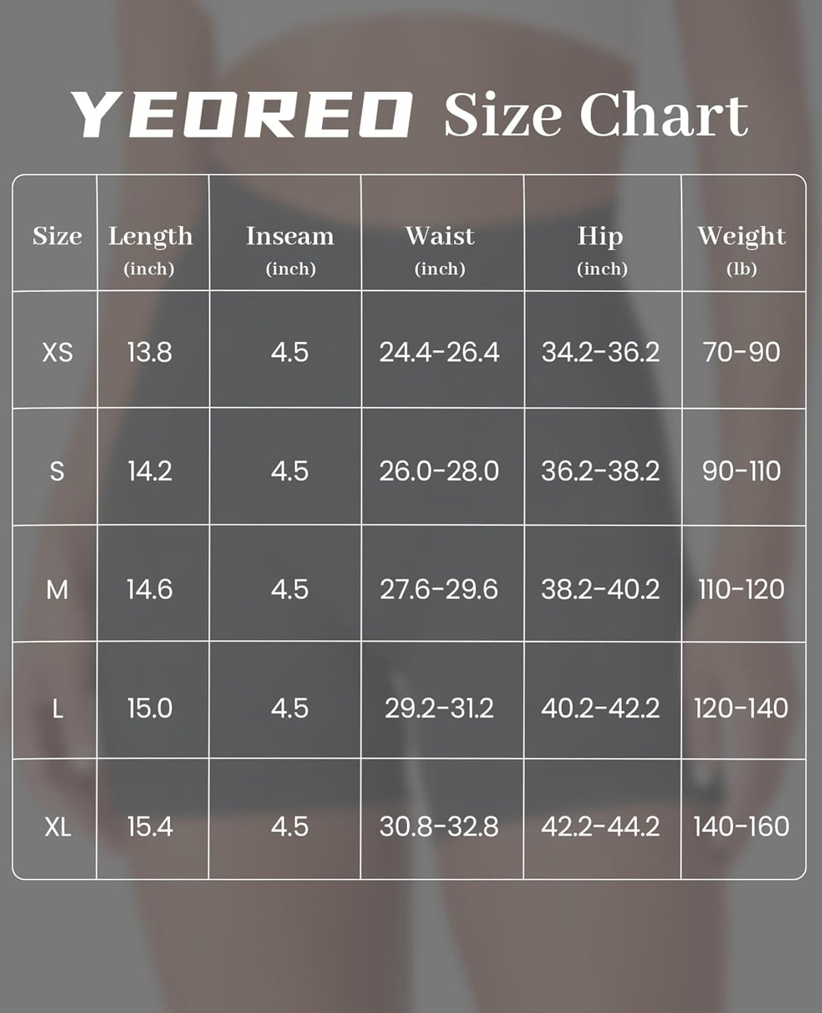 YEOREO Women's Biker Shorts - Seamless Yoga Gym Shorts with Hidden Scrunch, 4.5" Length