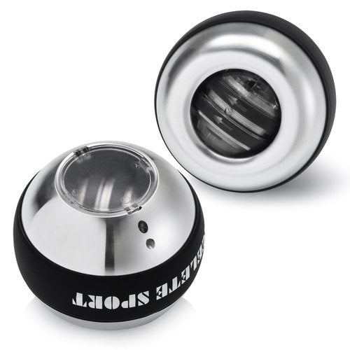 ACELETE Gyro Ball Wrist Exerciser Auto-Start Wrist Trainer Ball Forearm Strengthener for Stronger Wrist Bones and Muscle (Metal with Light)