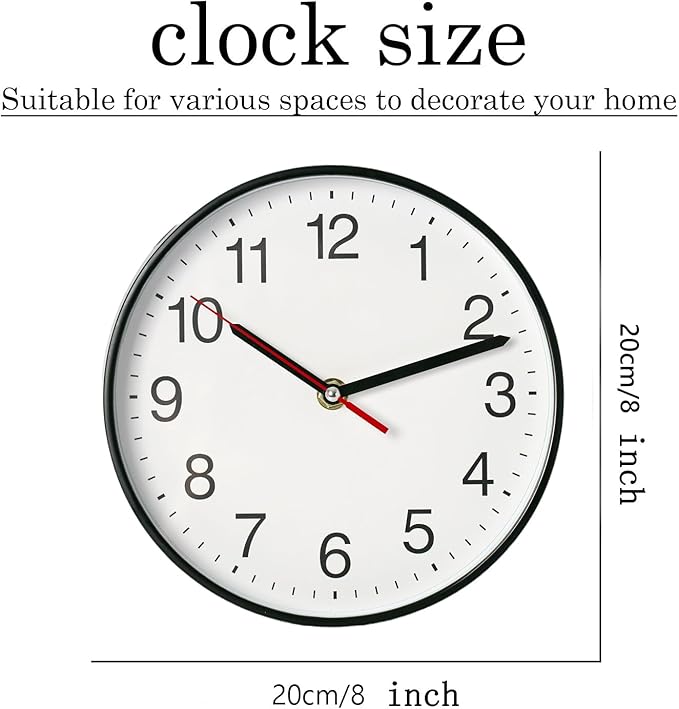 Spinaround Wall Clock, Modern Wall Clocks Battery, Silent Non-Ticking Analog