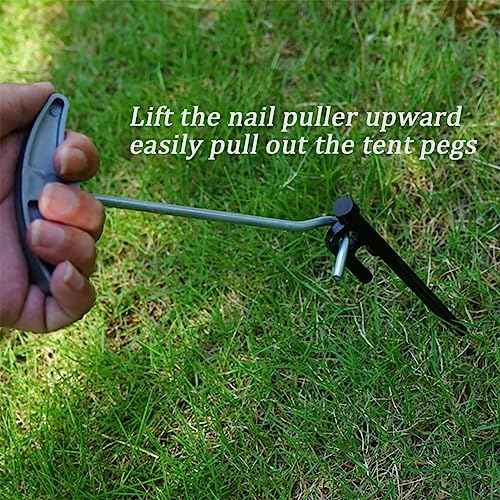 3 Pcs Outdoor Tent Peg Puller Extractor with Plastic Handles, Portable Tool for Camping and Other Outdoor Activities.