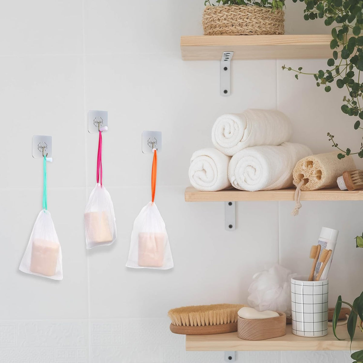 Hushee Soap Bag Bubble Mesh Bags Exfoliating Soap Pouch with Drawstring for Foaming Drying Easy Bubble Store