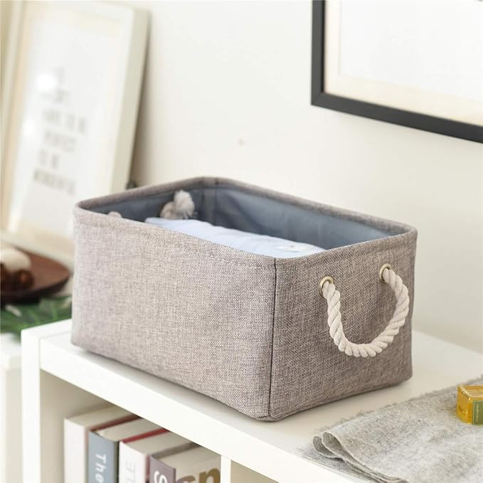 TheWarmHome Large Storage Bins- Storage Baskets for Organizing Shelves, Basket Organizer for Closet Bookshelf Dog Toy Nursery Clothes Laundry Home Organization, Fabric Storage Cubes W/Handles