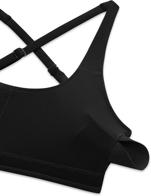CRZ YOGA Butterlift Sports Bra for Women - Adjustable Cross Back, Wireless Padded, Ideal for Pilates & Workouts