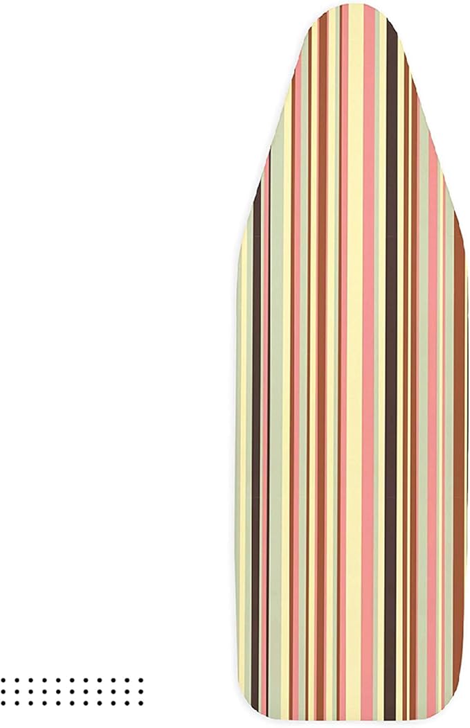 Encasa XO Ironing Board Cover and Pad - Thick 4mm Felt, Heat & Scorch-Resistant, Fits Medium Boards 42"x14", Elastic Bungee Cord Tightening, Easy Fit, Stain-Safe Dye, Multistripe