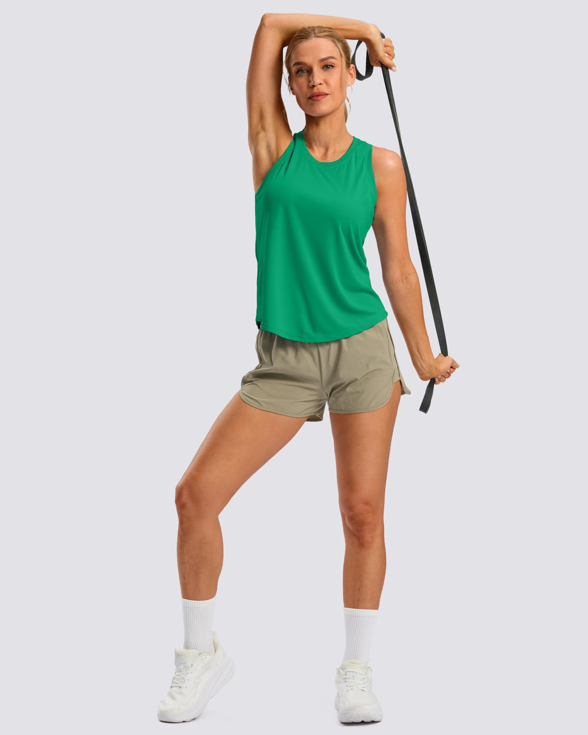 G Gradual Women's Workout Tank Tops Racerback Athletic Yoga Tops Loose Fit Sleeveless Running Gym Sports Shirts for Women(Green,XXL)