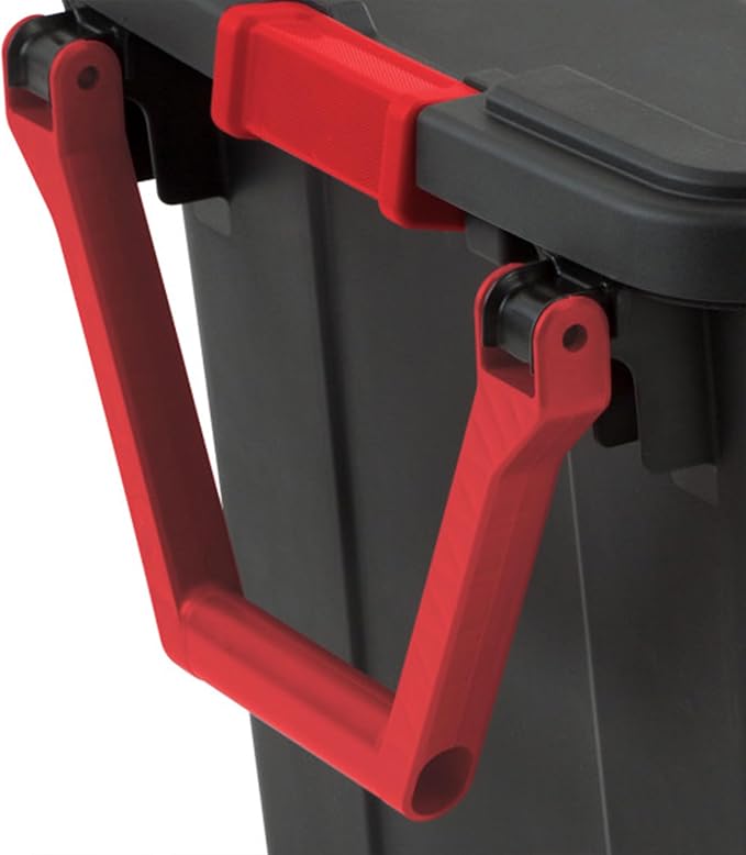 Sterilite 8-Pack Industrial Tote, Heavy-Duty Storage Bins w/Lids and Wheels, 40 Gallon - Stackable Organizing Containers for Home, Garage, Office, and Basement