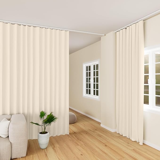 Hoeflife Room Divider Curtains Blackout Floor to Ceiling Curtain