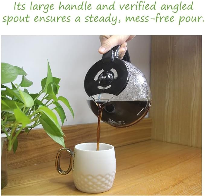Coffee Machine Replacement 12CUP Glass Carafe, Fit With Hamilton Beach 49902/04 Coffee Maker, 12 cup coffee maker 49902 49904 49915 49905 49317 49467 49611 49934 46290 46299 46293 43874 49630 49615