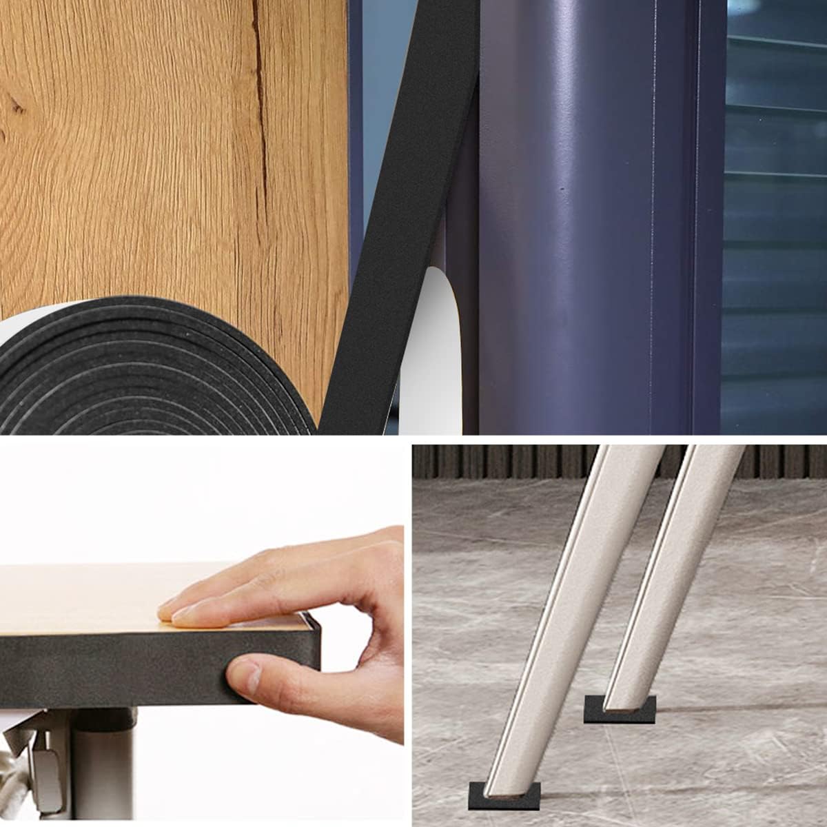 2 Rolls Weather Stripping Door Seal, 1''W x 1/16'' T Foam Tape Single Sided, Adhesive Closed Cell Weather Strip (Total 32 Feet Long)…