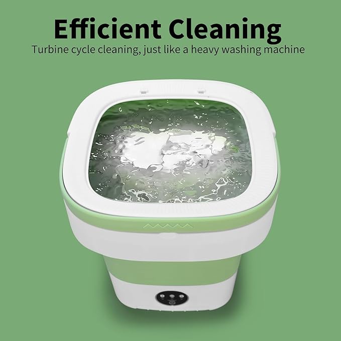 Portable Mini Washing Machine, 16L Upgraded with Spin Basket Laundry Machine, 3 Cleaning Modes Suitable for Small Clothes, Foldable Design Ideal for Hotel, Home, Apartment, Campain